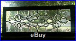 ANTIQUE 1890's LEADED & BEVELED GLASS TRANSOM WINDOW 44 x 18 VICTORIAN NICE