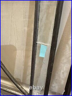 ANTIQUE (1930s) LEADED BEVELED ETCHED GLASS WINDOW PAIR 19 Inch X 13 Inch ANTIQUE (1930s) LEADED BEVELED ETCHED GLASS WINDOW PAIR 19 Inch X 13 Inch