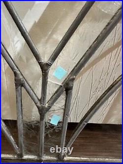 ANTIQUE (1930s) LEADED BEVELED ETCHED GLASS WINDOW PAIR 19 Inch X 13 Inch ANTIQUE (1930s) LEADED BEVELED ETCHED GLASS WINDOW PAIR 19 Inch X 13 Inch