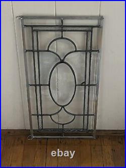 ANTIQUE (1930s) LEADED BEVELED ETCHED GLASS WINDOW, recently restored