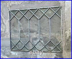 ANTIQUE (1930s) LEADED GLASS TRANSOM WINDOW for repurpose 20 1/8w by 16 tall
