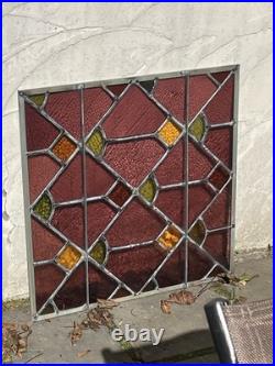 ANTIQUE ABSTRACT STAINED GLASS WINDOW, Pittsburgh PA church 1900