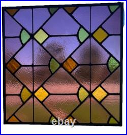 ANTIQUE ABSTRACT STAINED GLASS WINDOW, Pittsburgh PA church 1900