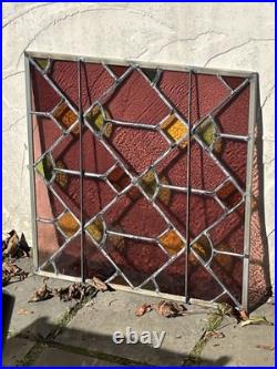 ANTIQUE ABSTRACT STAINED GLASS WINDOW, Pittsburgh PA church 1900