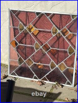 ANTIQUE ABSTRACT STAINED GLASS WINDOW, Pittsburgh PA church 1900