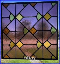ANTIQUE ABSTRACT STAINED GLASS WINDOW, Pittsburgh PA church 1900