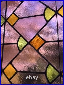 ANTIQUE ART NOVEAU ABSTRACT STAINED GLASS WINDOW, Pittsburgh PA church 1900