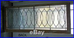 ANTIQUE American ELLIPTICAL TRANSOM LEADED (STAINED) WINDOW with textured glass