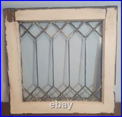 ANTIQUE BEVELED GLASS WINDOW ARCHITECTURAL SALVAGE 20x20