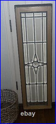 ANTIQUE FULLY BEVELED ETCHED GLASS WINDOW, LEADED IN ZINC 1930s PITTSTON, PA