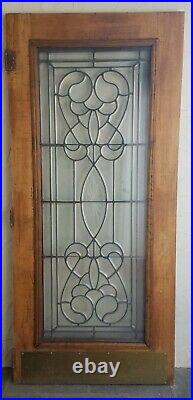 ANTIQUE FULLY BEVELED LEADED GLASS DOOR BALTIMORE MANSION 1900s for repurposing