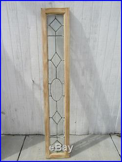 ANTIQUE FULL BEVELED ETCHED LEADED GLASS TRANSOM WINDOW 69 x 12 SALVAGE
