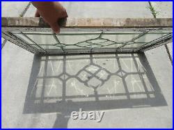 ANTIQUE FULL BEVELED LEADED GLASS TRANSOM WINDOW 36 x 23 SALVAGE