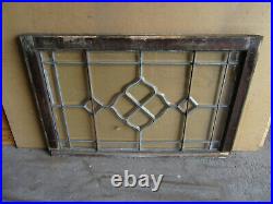 ANTIQUE FULL BEVELED LEADED GLASS TRANSOM WINDOW 36 x 23 SALVAGE