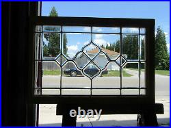 ANTIQUE FULL BEVELED LEADED GLASS TRANSOM WINDOW 36 x 24 SALVAGE