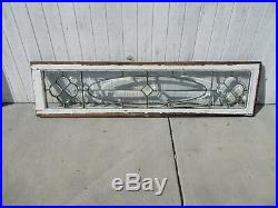 ANTIQUE FULL BEVELED LEADED GLASS TRANSOM WINDOW 65.25 x 16.5 SALVAGE