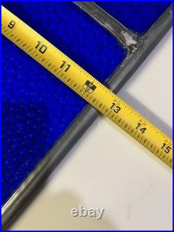 ANTIQUE HIGH END STAINED GLASS WINDOW, NO CRACKS cobalt blue, thick wavy glass