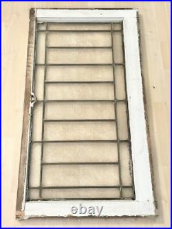 ANTIQUE LARGE LEADED GLASS WINDOW, coal region PA Victorian 36 (read)