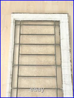 ANTIQUE LARGE LEADED GLASS WINDOW, coal region PA Victorian 36 (read)