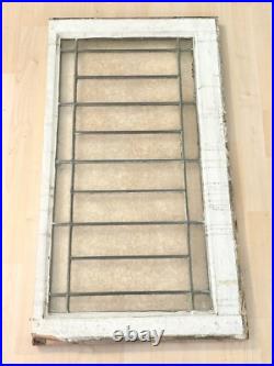 ANTIQUE LARGE LEADED GLASS WINDOW, coal region PA Victorian 36 (read)