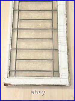 ANTIQUE LARGE LEADED GLASS WINDOW, coal region PA Victorian 36 (read)