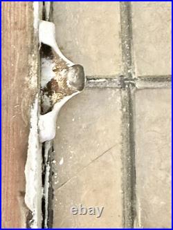 ANTIQUE LARGE LEADED GLASS WINDOW, coal region PA Victorian 36 (read)