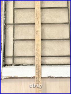 ANTIQUE LARGE LEADED GLASS WINDOW, coal region PA Victorian 36 (read)