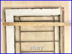 ANTIQUE LARGE LEADED GLASS WINDOW, coal region PA Victorian 36 (read)