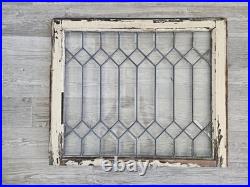 ANTIQUE LEADED BEVELED GLASS WINDOW, circa1900's 32.5 x 27.25 LARGE
