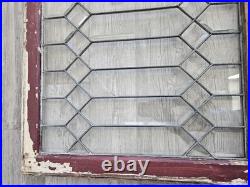 ANTIQUE LEADED BEVELED GLASS WINDOW, circa1900's 32.5 x 27.25 LARGE