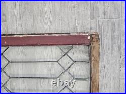 ANTIQUE LEADED BEVELED GLASS WINDOW, circa1900's 32.5 x 27.25 LARGE ANTIQUE LEADED BEVELED GLASS WINDOW, circa1900's 32.5 x 27.25 LARGE