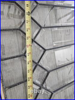 ANTIQUE LEADED BEVELED GLASS WINDOW, circa1900's 32.5 x 27.25 LARGE