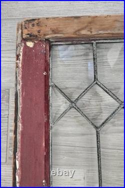 ANTIQUE LEADED BEVELED GLASS WINDOW, circa1900's 32.5 x 27.25 LARGE