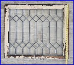 ANTIQUE LEADED BEVELED GLASS WINDOW, circa1900's 32.5 x 27.25 LARGE