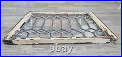 ANTIQUE LEADED BEVELED GLASS WINDOW, circa1900's 32.5 x 27.25 LARGE