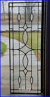 ANTIQUE LEADED GLASS TRANSOM WINDOW LATE 1800s, 2 types of glass