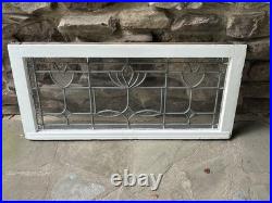 ANTIQUE LEADED GLASS WINDOW COAL REGION of PA 1920s nice NO CRACKS