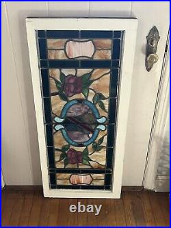 ANTIQUE LEADED STAINED GLASS WINDOW WILMINGTON DE SALVAGE 1930s