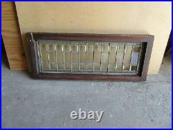 ANTIQUE STAINED AND BEVELED GLASS TRANSOM WINDOW 40.25 x 16 SALVAGE