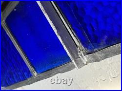 ANTIQUE STAINED GLASS CHURCH WINDOW MAJESTY painted fired glass 1940s NYC