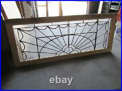 ANTIQUE STAINED GLASS TRANSOM WINDOW 1 OF 2 47 x 19 ARCHITECTURAL SALVAGE