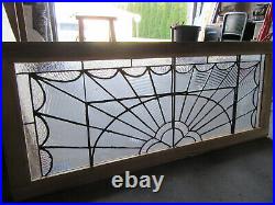 ANTIQUE STAINED GLASS TRANSOM WINDOW 1 OF 2 47 x 19 ARCHITECTURAL SALVAGE