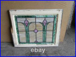 ANTIQUE STAINED GLASS TRANSOM WINDOW 24 x 19 ARCHITECTURAL SALVAGE