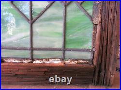 ANTIQUE STAINED GLASS TRANSOM WINDOW 26 x 12 ARCHITECTURAL SALVAGE