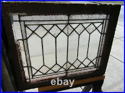 ANTIQUE STAINED GLASS TRANSOM WINDOW 27.25 x 21.75 ARCHITECTURAL SALVAGE