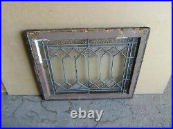 ANTIQUE STAINED GLASS TRANSOM WINDOW 27.25 x 21.75 ARCHITECTURAL SALVAGE