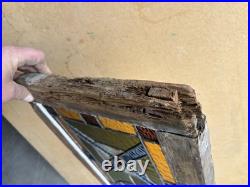 ANTIQUE STAINED GLASS TRANSOM WINDOW 2 OF 2 32 x 13.75 ARCHITECTURAL SALVAGE