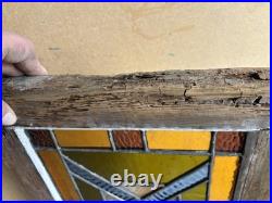 ANTIQUE STAINED GLASS TRANSOM WINDOW 2 OF 2 32 x 13.75 ARCHITECTURAL SALVAGE