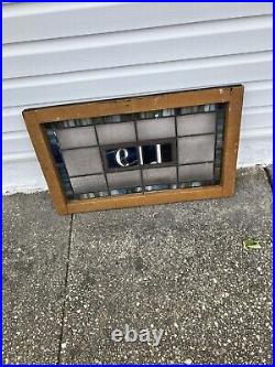 ANTIQUE STAINED GLASS TRANSOM WINDOW 32 x 20 ADDRESS 119 HISTORIC FELLSPOINT