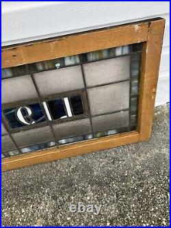 ANTIQUE STAINED GLASS TRANSOM WINDOW 32 x 20 ADDRESS 119 HISTORIC FELLSPOINT